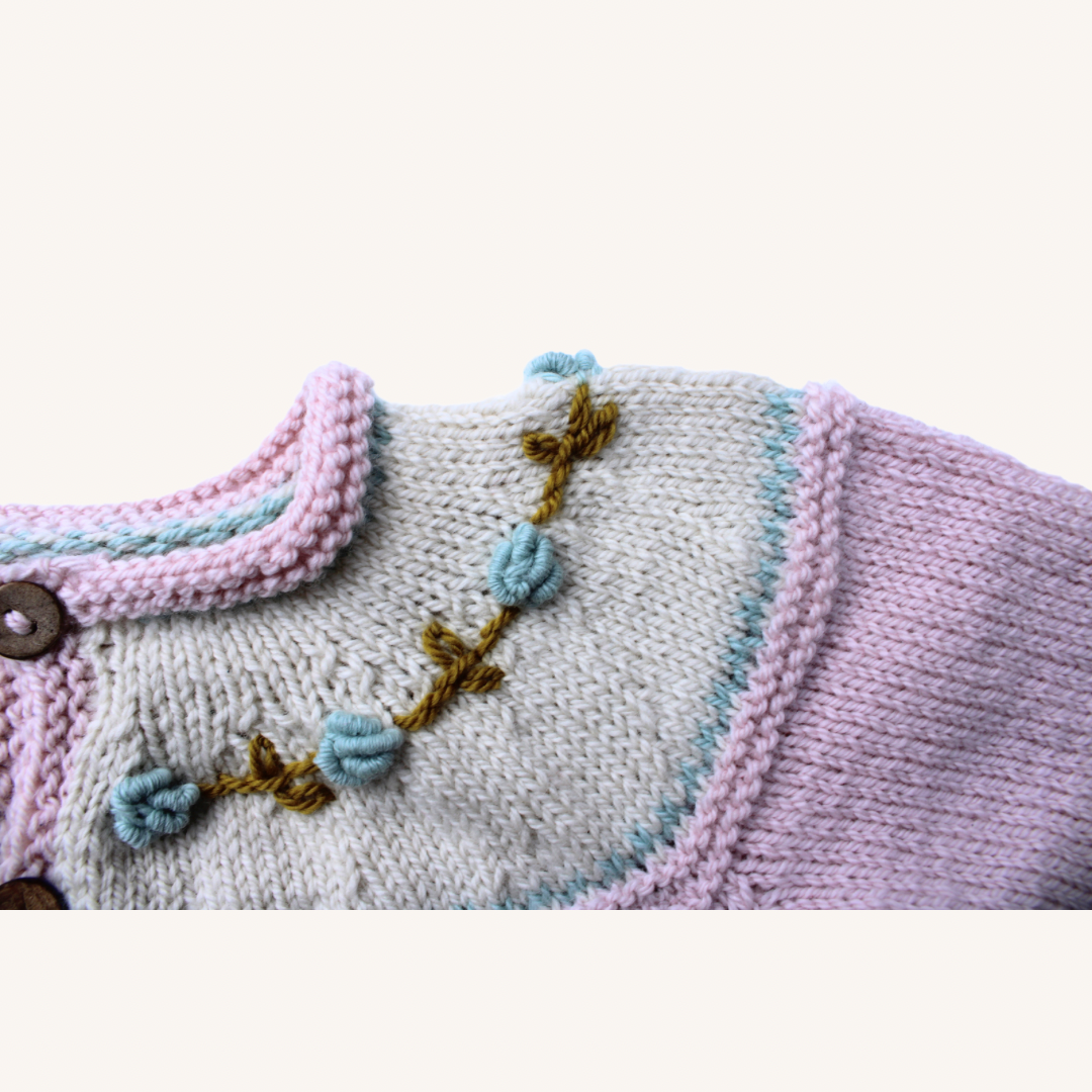100% Merino Wool Cardigan - Handmade