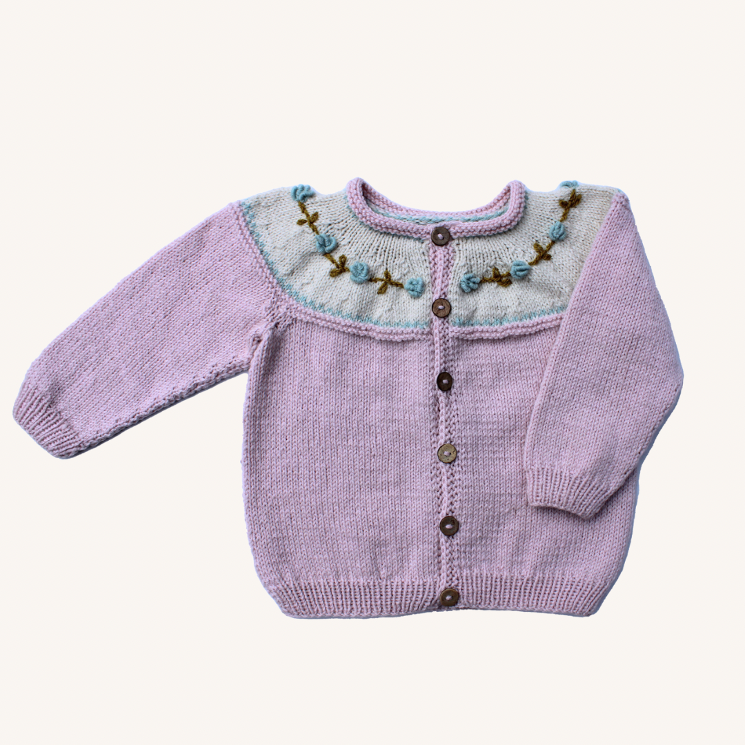 100% Merino Wool Cardigan - Handmade