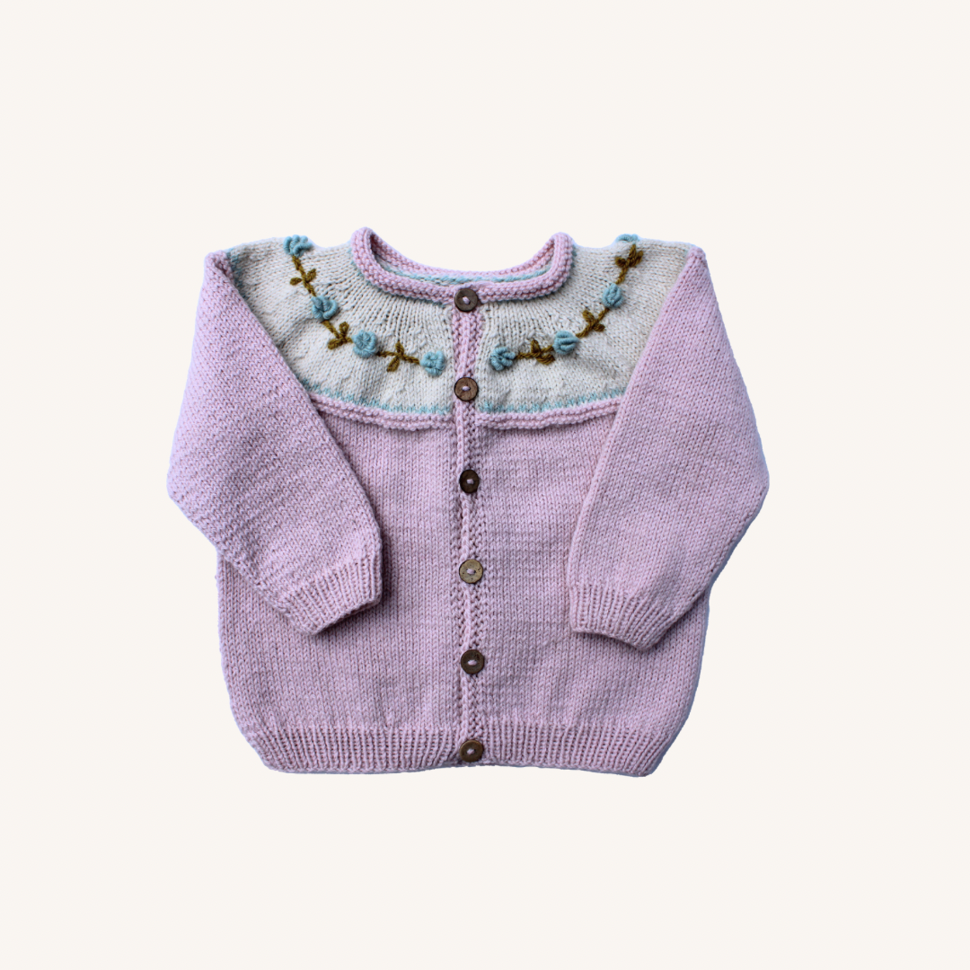 100% Merino Wool Cardigan - Handmade