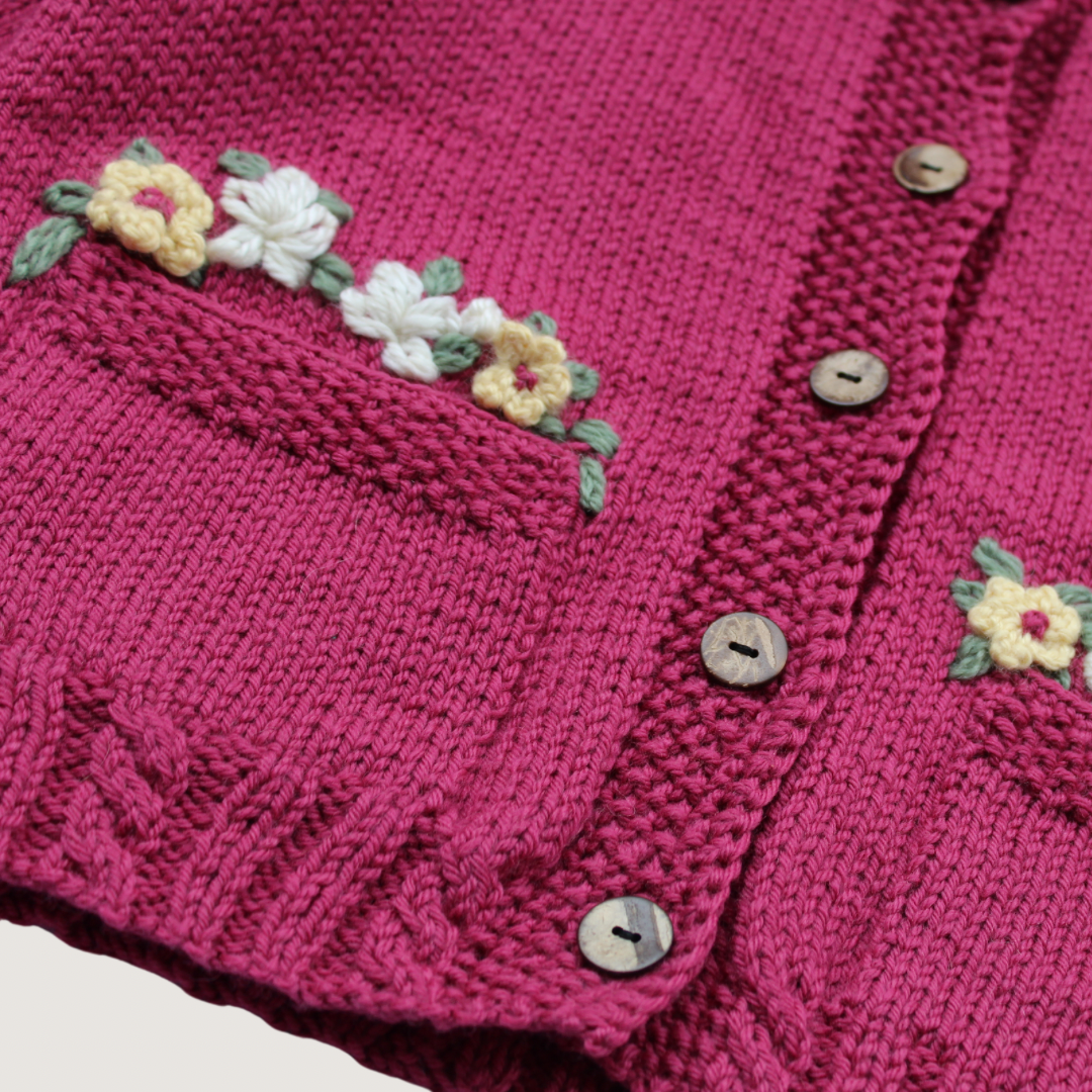 100% Merino Wool cardigan. Handmade.